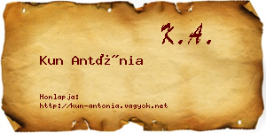 Kun Antónia névjegykártya