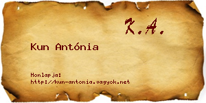 Kun Antónia névjegykártya